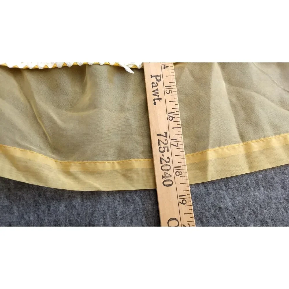 VTG HALF APRON Cotton Sheer Reversible Mod Classic 70s Orange Green Yellow Brown